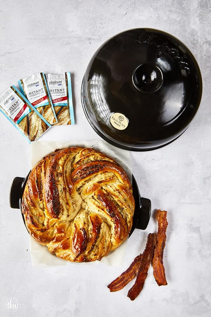 Cheesy Bacon Ranch & Chicken Braided Bread Wreath-- By The Kitchen Whisperer