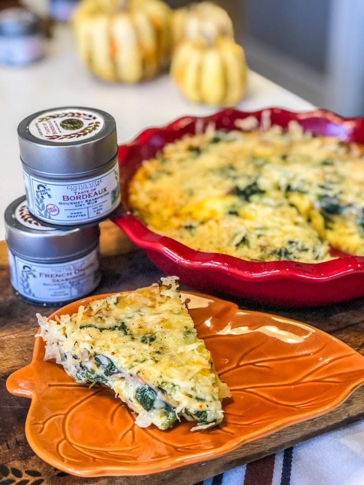 Crustless Spinach & Ham Quiche by Gustus Vitae