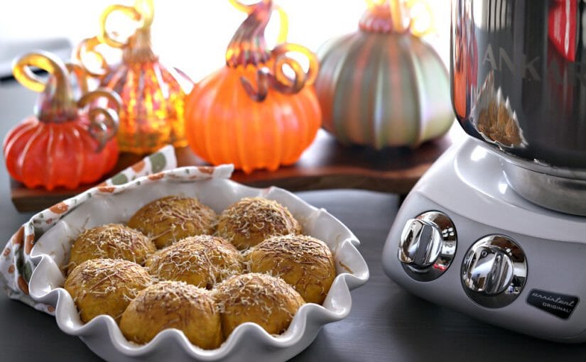 Sage and Orange Pumpkin Rolls by Ankarsrum Original USA