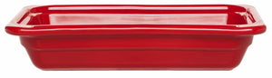 Emile Henry USA Gastron Rectangular Baking Dish Gastron Rectangular Recton Pan Professional Emile Henry 7x12 in - GN 1/3, 65mm/2.5 in = Cerise 