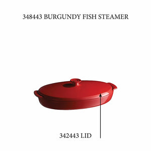 Emile Henry USA Fish Steamer - Replacement Lid Fish Steamer - Replacement Lid Replacement Parts Emile Henry = Burgundy 