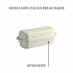 Emile Henry USA Italian Bread Loaf Baker - Replacement Body Italian Bread Loaf Baker - Replacement Body Replacement Parts Emile Henry = Linen 