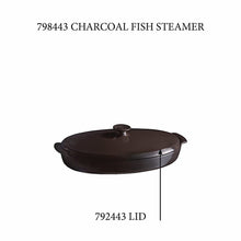 Emile Henry USA Fish Steamer - Replacement Lid Fish Steamer - Replacement Lid Replacement Parts Emile Henry = Charcoal  Product Image 2