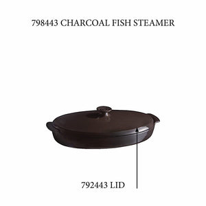 Emile Henry USA Fish Steamer - Replacement Lid Fish Steamer - Replacement Lid Replacement Parts Emile Henry = Charcoal 