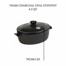 Emile Henry USA Oval Stewpot - Replacement Lid Oval Stewpot - Replacement Lid Replacement Parts Emile Henry 6.3 Qt = Charcoal  Product Image 2