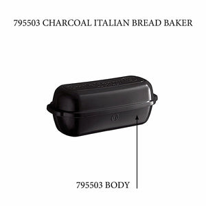 Emile Henry USA Italian Bread Loaf Baker - Replacement Body Italian Bread Loaf Baker - Replacement Body Replacement Parts Emile Henry = Charcoal 