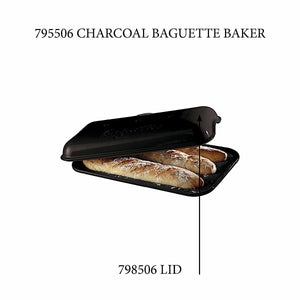 Emile Henry USA Baguette Baker - Replacement Lid Baguette Baker - Replacement Lid Replacement Parts Emile Henry = Charcoal 