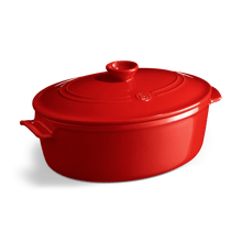 Emile Henry USA Oval Dutch Oven Oval Dutch Oven Cookware Emile Henry 6.3 quart = Burgundy  Product Image 1